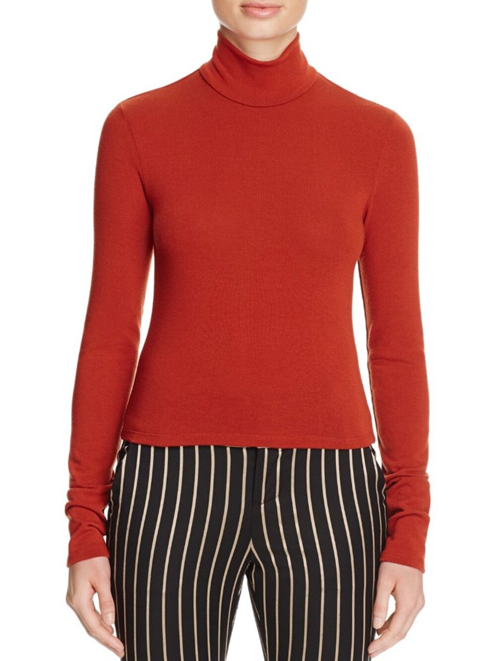 Alice + Olivia Garrison Turtleneck Top Red XS